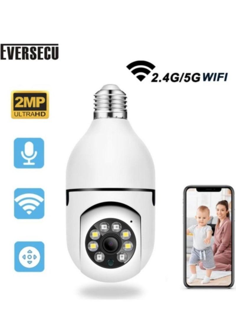 ELTRAZONE 4Pack HD 1080P Wireless Light-Bulb Security Camera, Work with 2.4ghz&5ghz WiFi, Motion Auto Tracking, 2 Way Audio, Spotlight Night Vision, E27 Screw-in CCTV Camera (4pcs) - Image 2