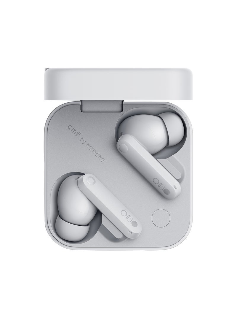 ELTRAZONE Buds Pro 2 True Wireless Earbuds with Built-in ChatGPT Integration, 50 dB Smart Active Noise Cancellation, Clear Voice Technology 2.0, Spatial Audio, IP55 Dust & Water Resistance – Light Grey – Middle East Version for Premium Audio & AI Access  - Image 1