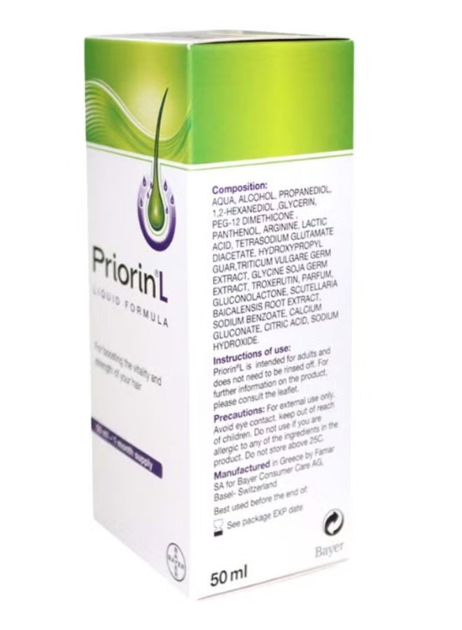 Priorin L Topical Liquid For Hair Loss 50ml - Image 2