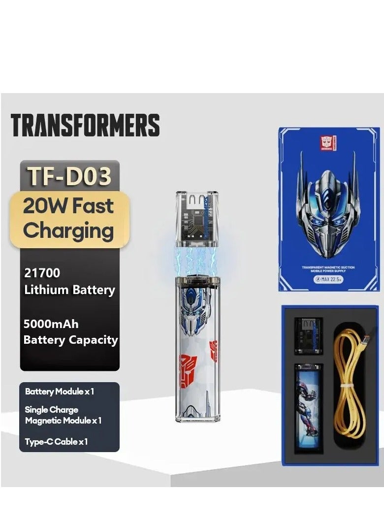 Transformers TF-D03 Optimus Prime Magnetic mobile power bank Trendy version White - Image 3