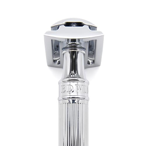 Edwin Jagger Chrome Lined Double Edge Razor - Long Handle - Image 2