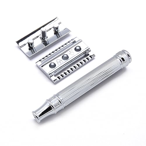 Edwin Jagger Chrome Lined Double Edge Razor - Long Handle - Image 4