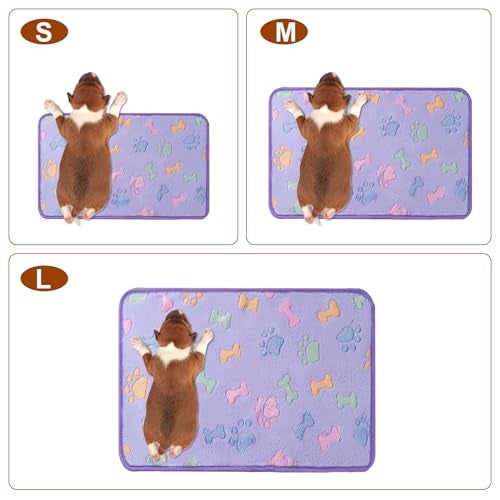 CADONO 1 Pack 3 Blankets Super Soft Fluffy Premium Fleece Pet Blanket Flannel Paw Printed Throw for Dog Puppy Cat Small 23x16 Purple Pink Brown - Image 3