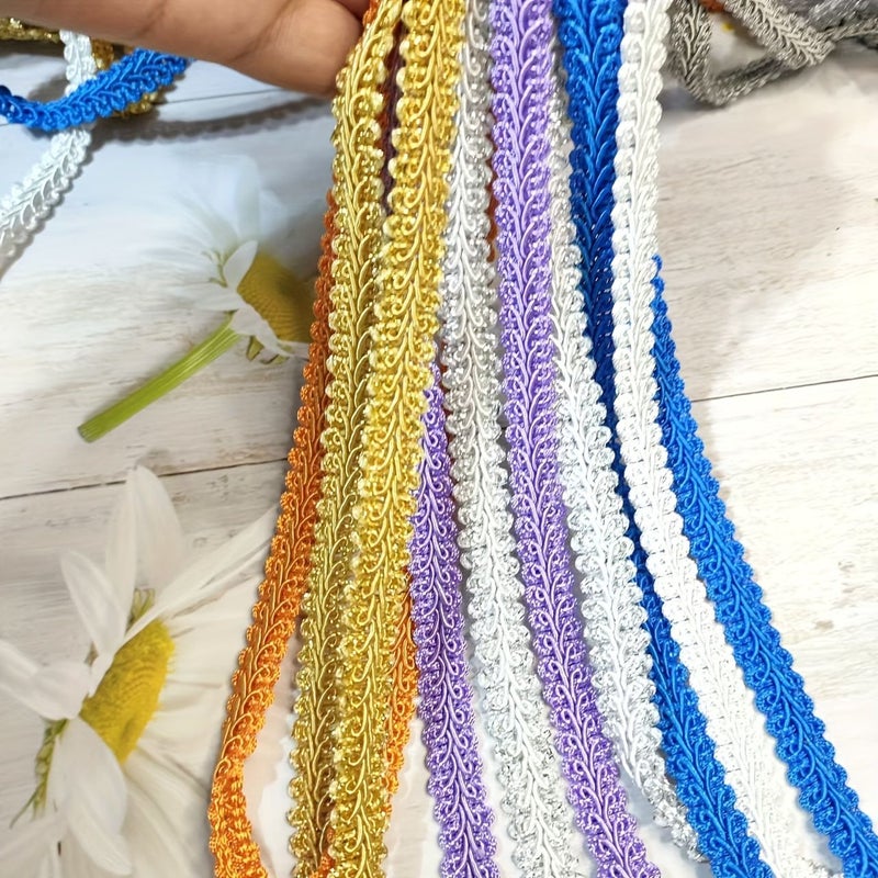 ياردة ونصف من الدانتيل المجدول باللون الأرجواني مقاس كبير، للزينة والحرف اليدوية والخياطة وحفلات الزفاف، دانتيل منحني على شكل حريش - Image 3