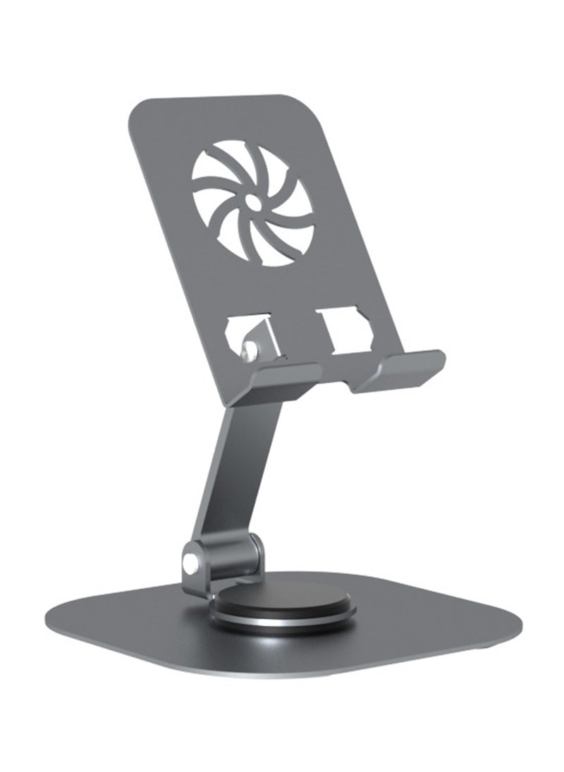 Youque - Metal 360° Rotation Mobile Phone Tablet Holder Anti Slip Foldable Regulate Portable Lazy Desktop Live Mobile Phone Stand Mount Grey - Image 1