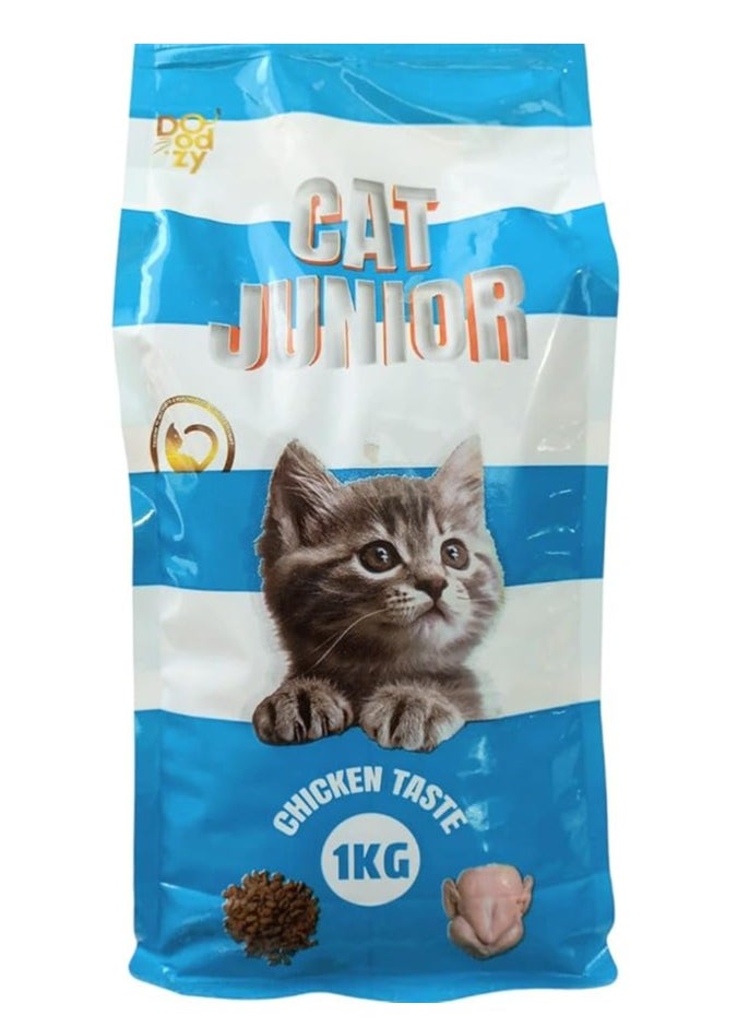 Doodzy Doodsy Junior Dry Cat Food with Chicken Flavor, 1 Kilogram, All Life Stages.  - Image 5