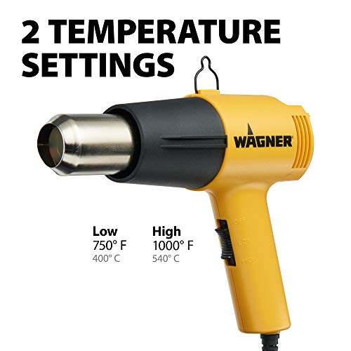 Wagner Spraytech 0503008 HT1000 Heat Gun, 2 Temp Settings 750ᵒF & 1000ᵒF, Great for Soften paint, Caulking, Adhesive, Putty Removal, Shrink Wrap, Bend Plastic Pipes, Loosen Rusted Nuts or Bolts - Image 4
