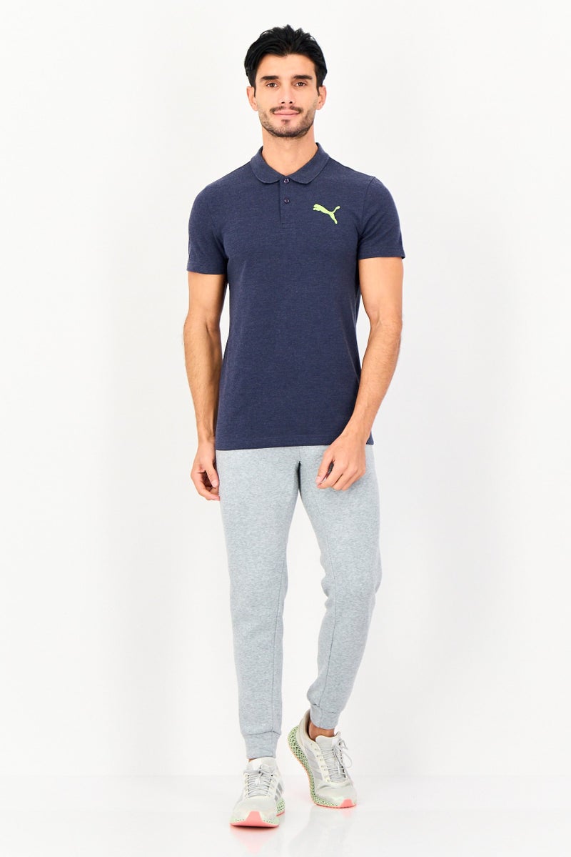 PUMA Men Slim Fit Short Sleeve Essential Pique Outdoor Polo Shirt, Heather Navy - Image 4