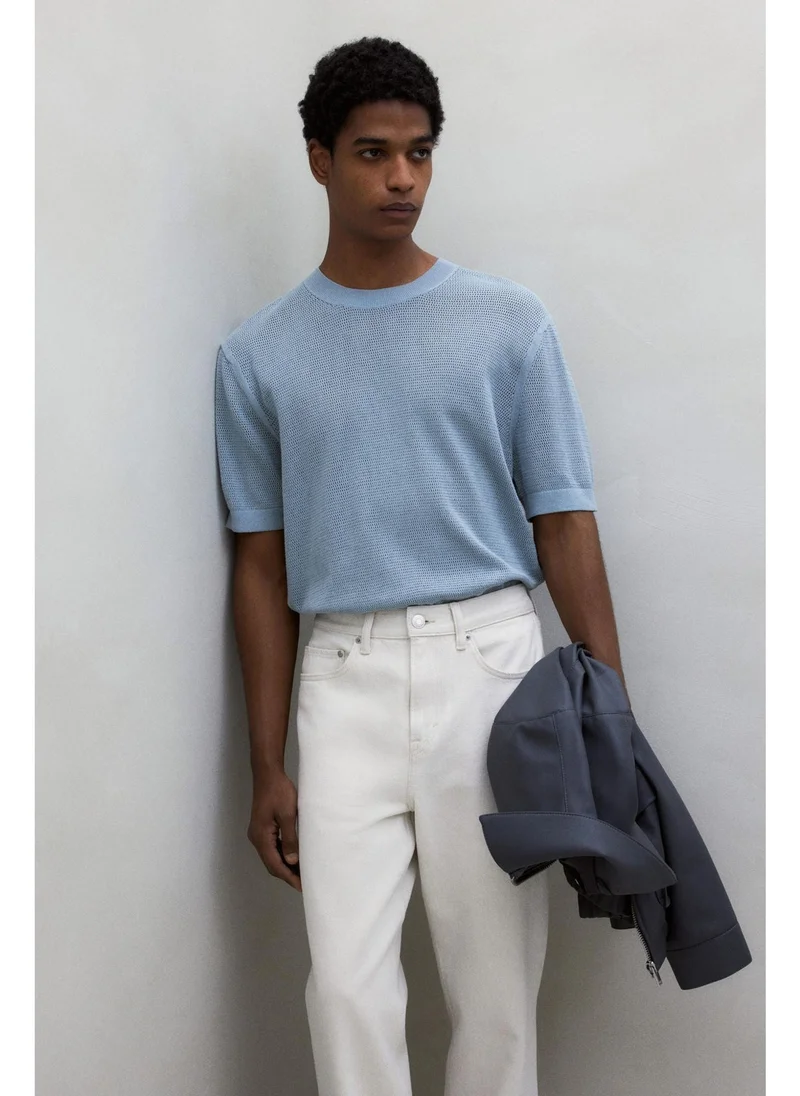 اتش اند ام Regular Fit Hole-knit T-shirt