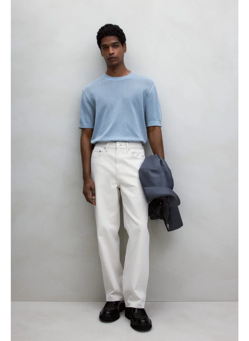 اتش اند ام Regular Fit Hole-knit T-shirt