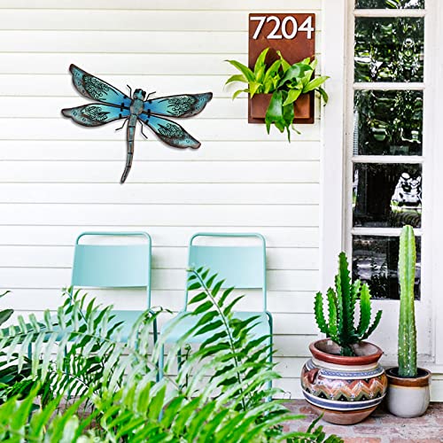 LIFFY Metal Dragonfly Wall Decor - Outdoor Garden Art for Patio, Living Room, Bedroom - Dragonfly Gifts (14inch, Metal & Glass) - Image 4