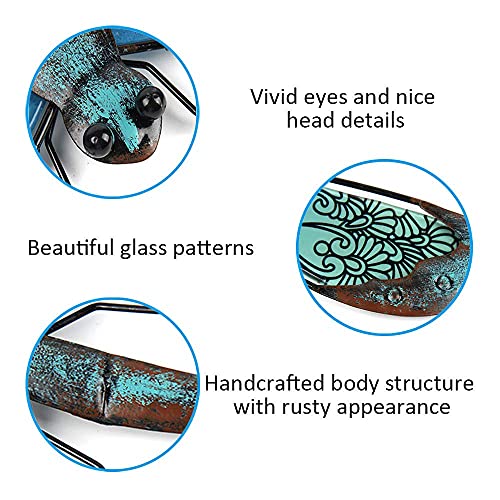 LIFFY Metal Dragonfly Wall Decor - Outdoor Garden Art for Patio, Living Room, Bedroom - Dragonfly Gifts (14inch, Metal & Glass) - Image 2