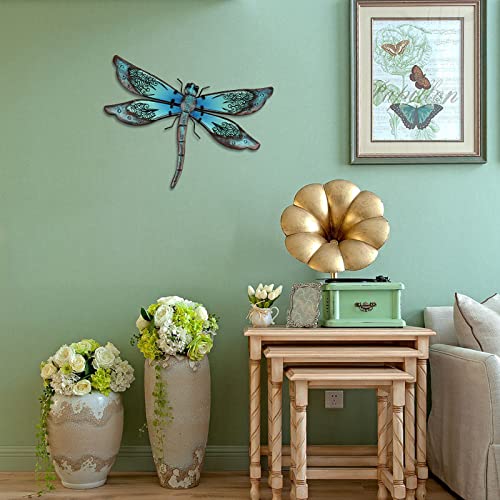 LIFFY Metal Dragonfly Wall Decor - Outdoor Garden Art for Patio, Living Room, Bedroom - Dragonfly Gifts (14inch, Metal & Glass) - Image 5