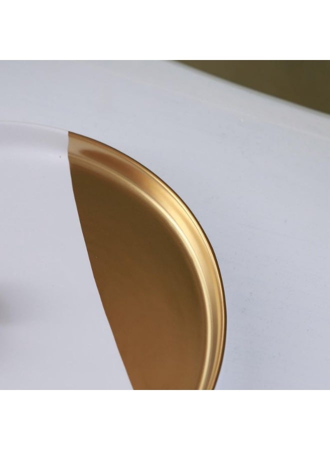 Sunspire Stylish two-tone ceramic decorative tray; round, two-tone white and gold decorative vanity tray; small storage tray; ideal for rings, earrings, necklaces, watches, and cosmetics; a perfect decorative gift for women’s and girls’ bedrooms, bathrooms, and vanities - Image 5