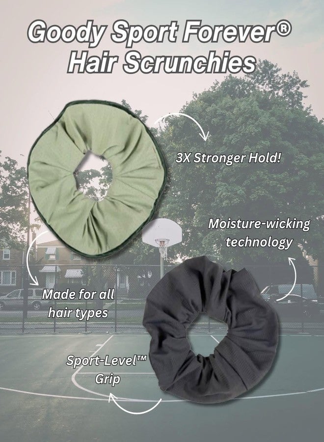 Goody Sport Forever Scrunchies, 2 Ct, Blue & Green, 3X Stronger Hair Scrunchies, Damage-Free Sport-Level Grip for Active Lifestyles, Quick-Dry Styling Accessories for Women & Men, All Hair Types - Image 4