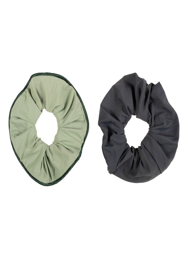 Goody Sport Forever Scrunchies, 2 Ct, Blue & Green, 3X Stronger Hair Scrunchies, Damage-Free Sport-Level Grip for Active Lifestyles, Quick-Dry Styling Accessories for Women & Men, All Hair Types - Image 2