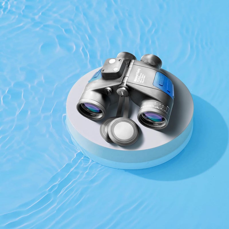 BARSKA Deep Sea Waterproof Floating Binocular w Internal Rangefinder Compass Blue 7x50mm AB10798 - Image 2