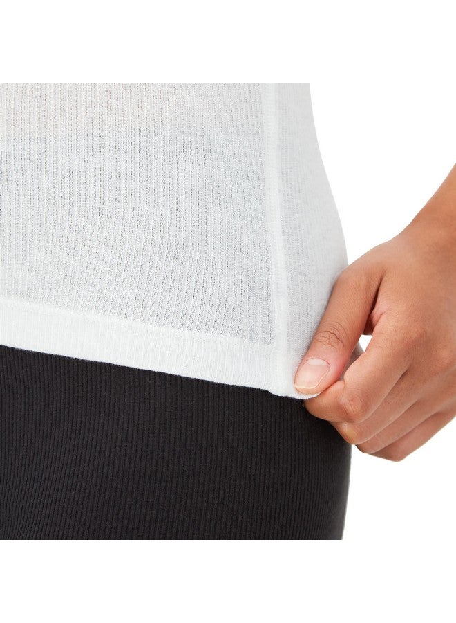 Hanes Hanes Women's Originals Knit Cotton Pack, Soft Ribbed Tank Tops, 3-Pack, White, White, White - Image 4