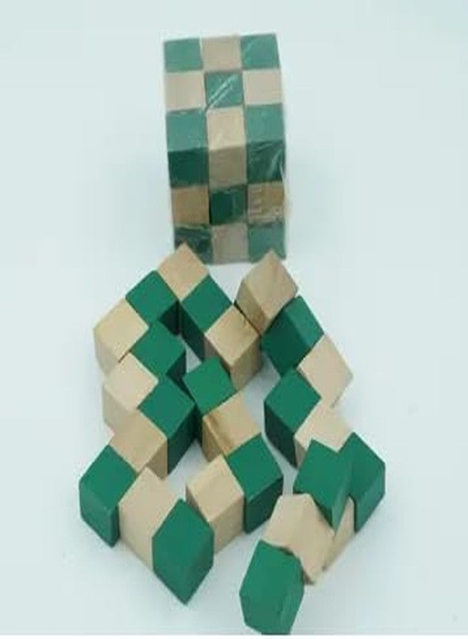 لعبة مكعبات الثعبان الخشبية من كيوبسكوول، باللون الأخضر، عبوة من قطعتين - Image 5