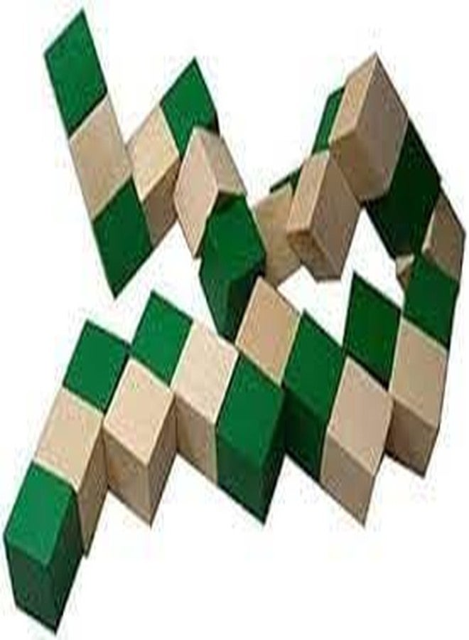 لعبة مكعبات الثعبان الخشبية من كيوبسكوول، باللون الأخضر، عبوة من قطعتين - Image 2