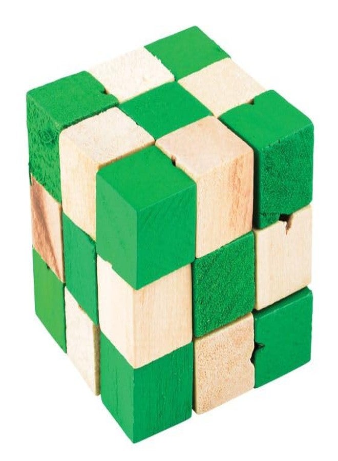 لعبة مكعبات الثعبان الخشبية من كيوبسكوول، باللون الأخضر، عبوة من قطعتين - Image 4