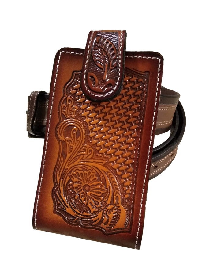 marquez Western autentic Leather Mexican Cell Phone case for Belt with Magnetic Closure. Universal Size (Orange) - Image 4