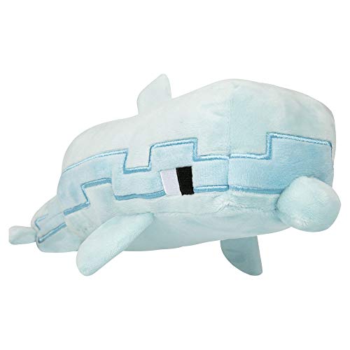 JINX Minecraft Adventure Dolphin Plush Stuffed Toy Light Blue 1375 Long - Image 1