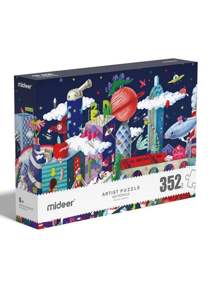 MiDeer Metropolis Puzzle for Ages 6+ – Interactive 352-Piece Jigsaw Puzzle | Easy-to-Fit Pieces | Enhances Motor Skills & Coordination | 31x33x18cm - Image 2