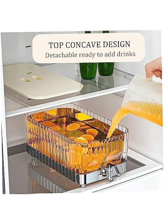 موزع مشروبات سعة 5.3 لتر مع صنبور، موزع مياه الثلاجة مع حنفية، أكسسوارات إبريق الزجاج للكوكتيل، موزع مشروبات الثلاجة - Image 3