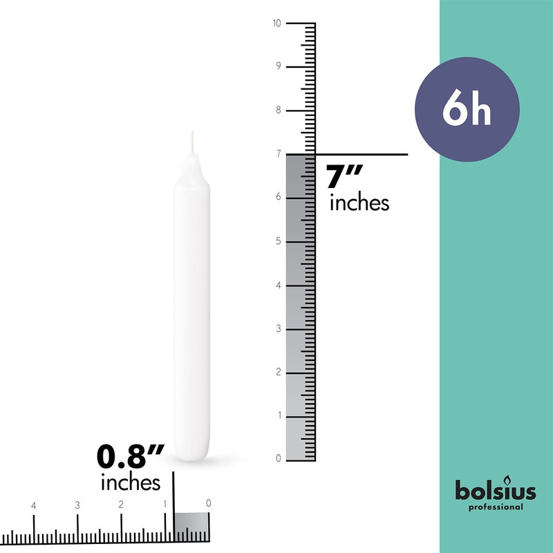 BOLSIUS White Household Candles 7 Inch Dinner Candlesticks - 45 Count Bulk Pack - 6+ Hours Clean Burning - Premium European Quality - Shabbat Candles - No Palm Oil - 0% Animal Fat - Emergency Candle - Image 2