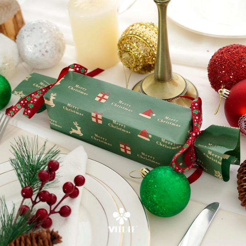 MEEDEE 3/8 inch 100 Yards Assorted Christmas Ribbon - Pack of 20 in Red, Green & White - Mix Grosgrain & Double Face Satin Ribbon for Holiday DÃ©cor, Gift Wrapping, Xmas Wreath Bow or Crafting Project - Image 4