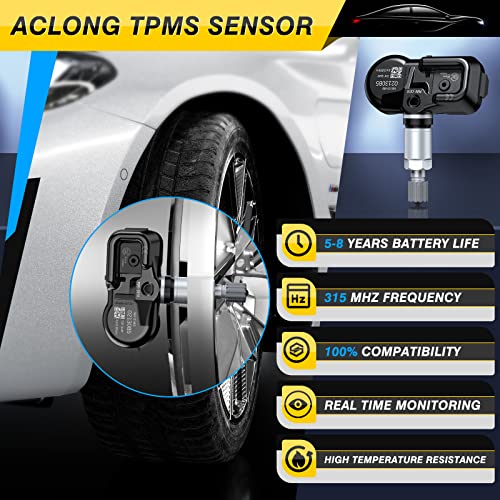 ACLONG TPMS Tire Pressure Sensor fit for Toyota Camry Prius Corolla RAV4 Highlander Avalon Yaris Hilux Land Cruiser, 315MHz Tire Pressure Monitoring System Replacement 4260706020 4260730060 -Set of 4 - Image 3