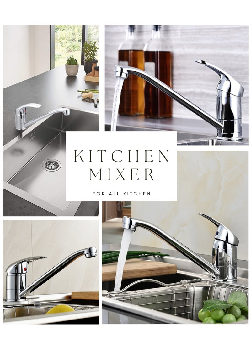 MODI - Galaxy One Handle Basin Mixer Silver - Image 1