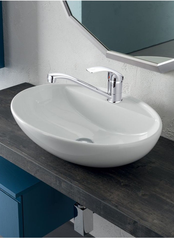 MODI - Galaxy One Handle Basin Mixer Silver - Image 1