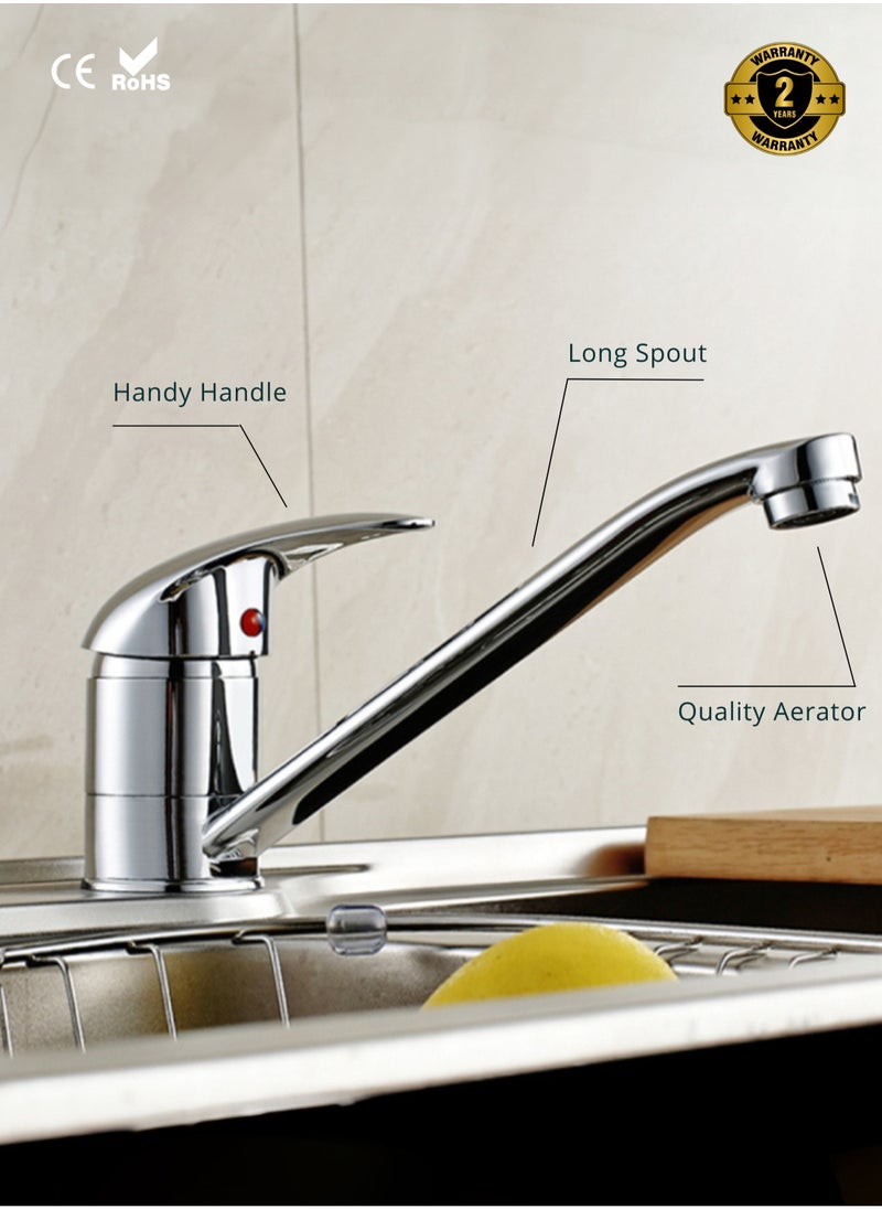 MODI - Galaxy One Handle Basin Mixer Silver - Image 1