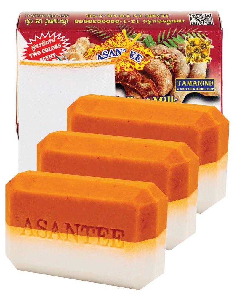 ASANTEE TAMARIND & GOAT MILK HERBAL SOAP 125 G. (Pack of 3)