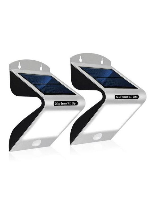 NIBEMINENT Pack Of 2 Solar Sensor Wall Light Silver/Black 3.2x6.3x4inch  - Image 3