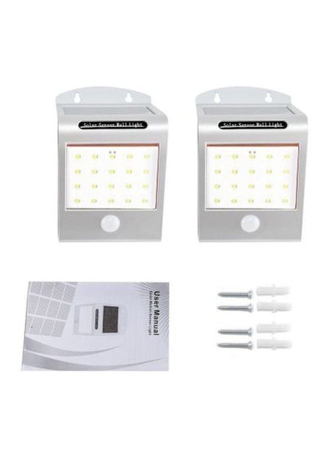NIBEMINENT Pack Of 2 Solar Sensor Wall Light Silver/Black 3.2x6.3x4inch  - Image 4