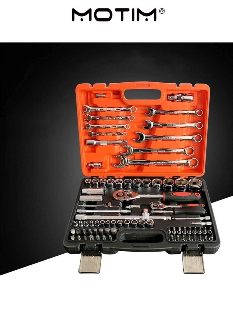 Motim 82PCS Spanner Socket Set Mechanics tool Set Ratchet Handle Small Wrench Socket Set Auto Repair tool Set - Image 2