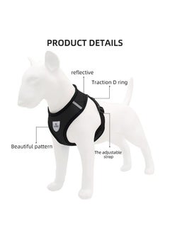 Kuber Industries Dog Harness With Adjustable Leash | Breathable Polyester Mesh | Large Size | Hat-818 | Comfortable No-Pull Grip | Quick Release Buckles | Black Pet Walking Set  - Image 2