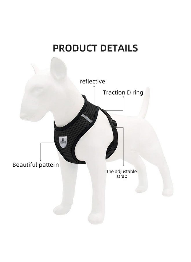 Kuber Industries - Dog Harness With Adjustable Leash | Breathable Polyester Mesh | Large Size | Hat-818 | Comfortable No-Pull Grip | Quick Release Buckles | Black Pet Walking Set - Image 1