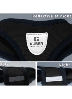 Kuber Industries Dog Harness With Adjustable Leash | Breathable Polyester Mesh | Large Size | Hat-818 | Comfortable No-Pull Grip | Quick Release Buckles | Black Pet Walking Set  - Image 5