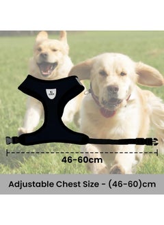 Kuber Industries Dog Harness With Adjustable Leash | Breathable Polyester Mesh | Large Size | Hat-818 | Comfortable No-Pull Grip | Quick Release Buckles | Black Pet Walking Set  - Image 4