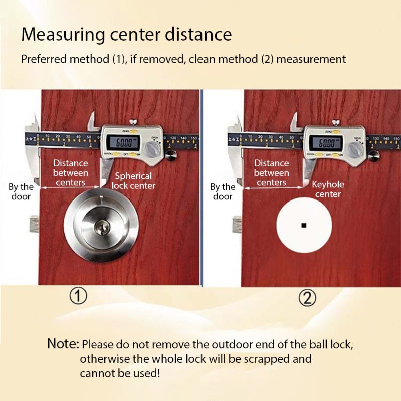 Door Knob With Lock: 30-45mm Door Thickness, Durable Stainless Steel Material - Electroplated Finish, Copper Lock Core for Bedroom Home Doors - Image 4
