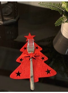 Masalsı Concept Fairytale Concept Red 6 Pieces Decorative Pine Tree Spoon Holder - New Year Table Decor Spoon Holder Serving Presentation  - Image 1