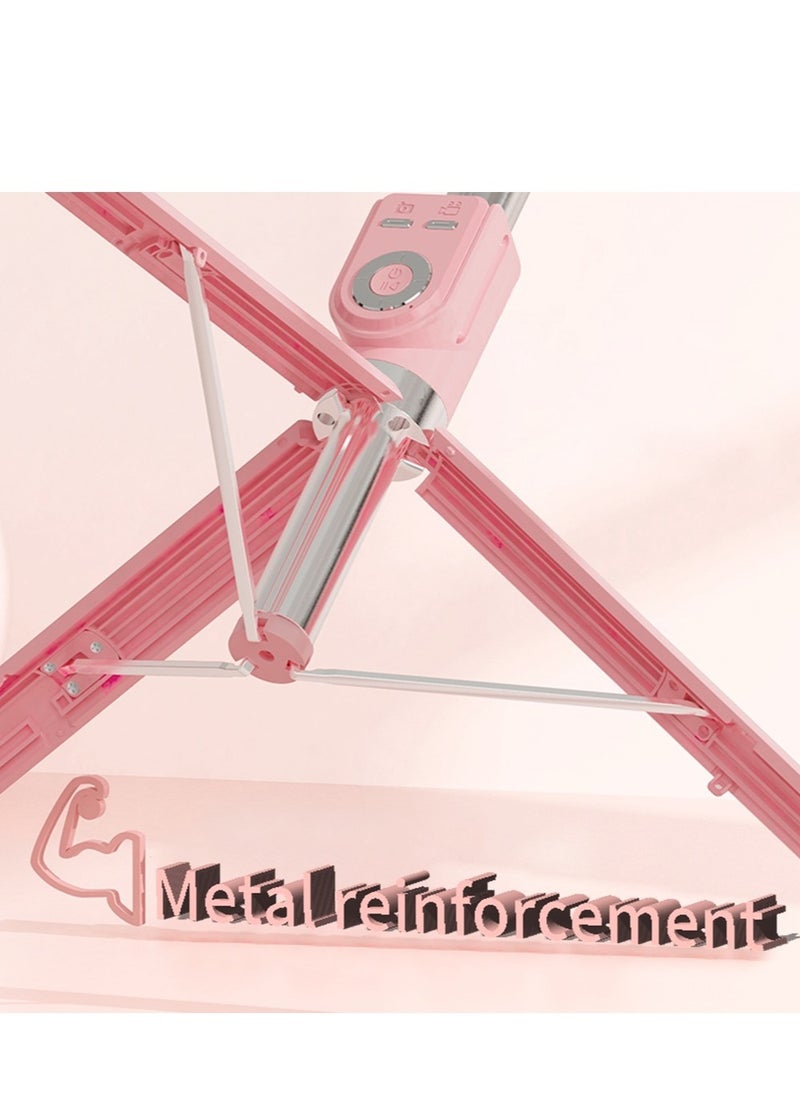 ماركة غير محددة - 1.3m Expandable Tripod 360° Rotating Selfie Stick with Bluetooth Remote Shutter Portable Stable Selfie Stick Tripod for Photography, Live Broadcast, Video Shooting Pink - Image 1