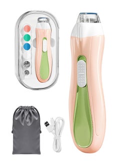 Syarme Baby Nail Trimmer Electric, Rechargeable Baby Nail File Baby Nail Clippers Set, Trim Polish Grooming Kit for Newborn Toddler or Adults Toes Fingernails, 7 Grinding Heads and LED Light - Pink  - Image 1