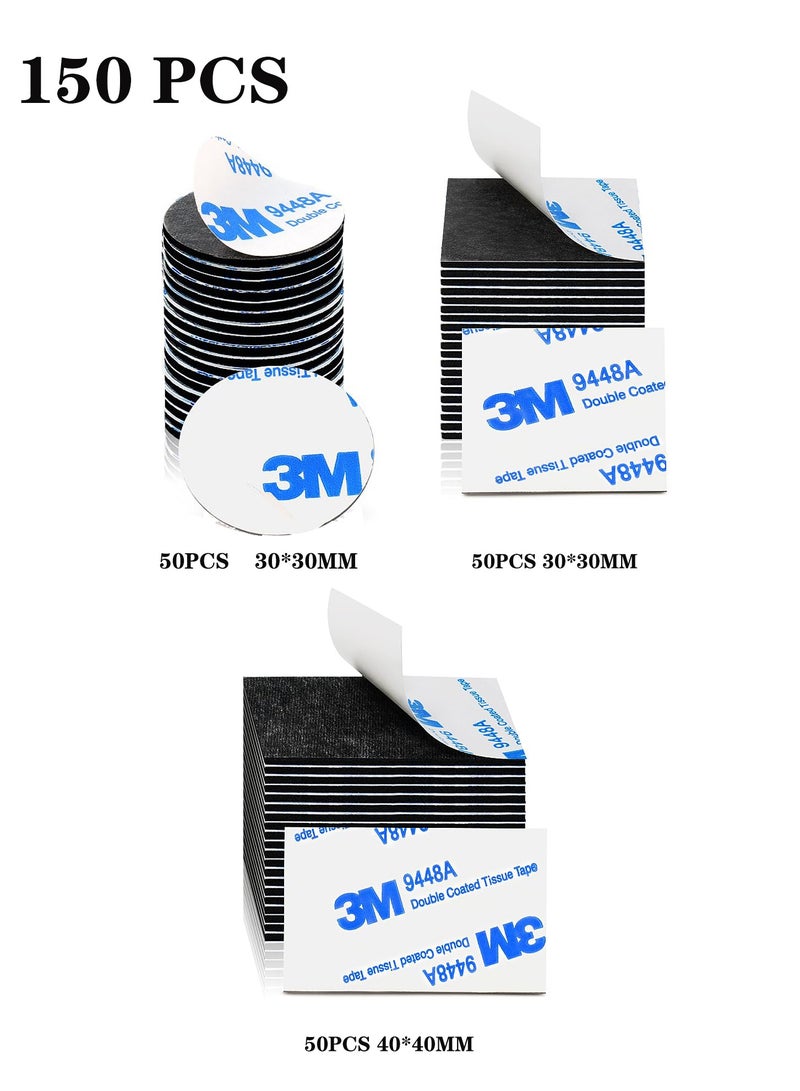 3M 150 Pcs Double Sided Tape Strong Heavy Duty Waterproof Tape Adhesive Foam Pad Tape for Holding Picture, Walls Picture, Light, Hooks, Home, Office, Square & Round - Image 1