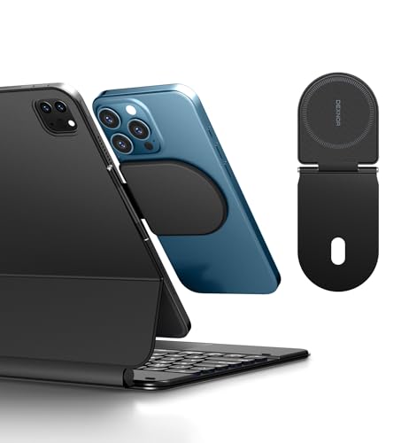 Dexnor Magnetic Phone Holder for Magic Keyboard, Compatible with Magsafe and Non-Magsafe Phone, Slim Portable Foldable Productivity Stand Mount for iPad/Samsung Magnetic Keyboard Cases - Black - Image 1