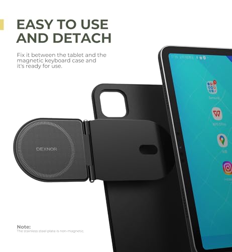 Dexnor Magnetic Phone Holder for Magic Keyboard, Compatible with Magsafe and Non-Magsafe Phone, Slim Portable Foldable Productivity Stand Mount for iPad/Samsung Magnetic Keyboard Cases - Black - Image 4